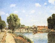 Camille Pissarro Pang map of the railway bridge Schwarz oil painting artist